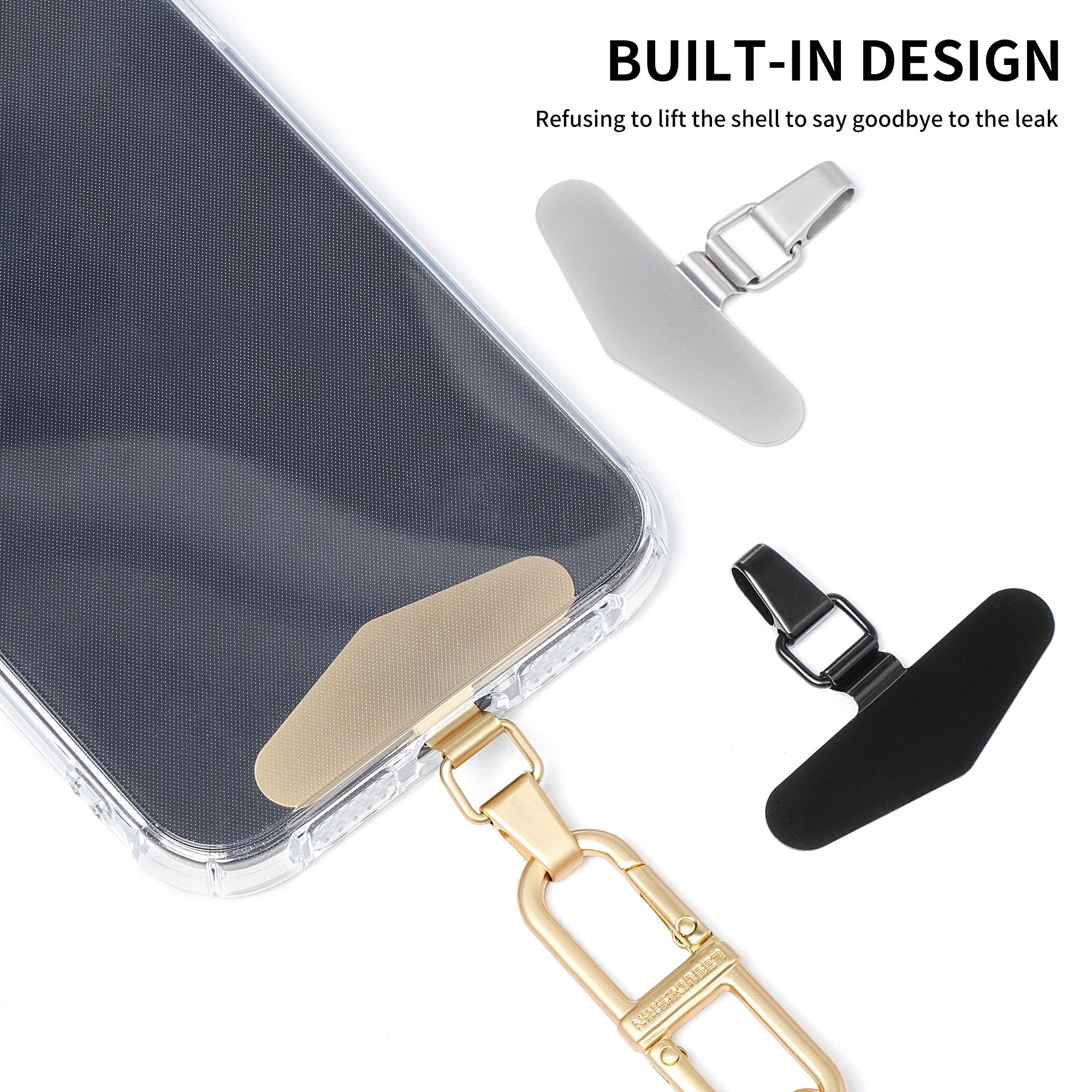 Universal Phone Tether Tab Triangle Metal Patch Pad for Phone Lanyard Strap Universal Phone Tether Tab Triangle Metal Patch Pad for Phone Lanyard Strap